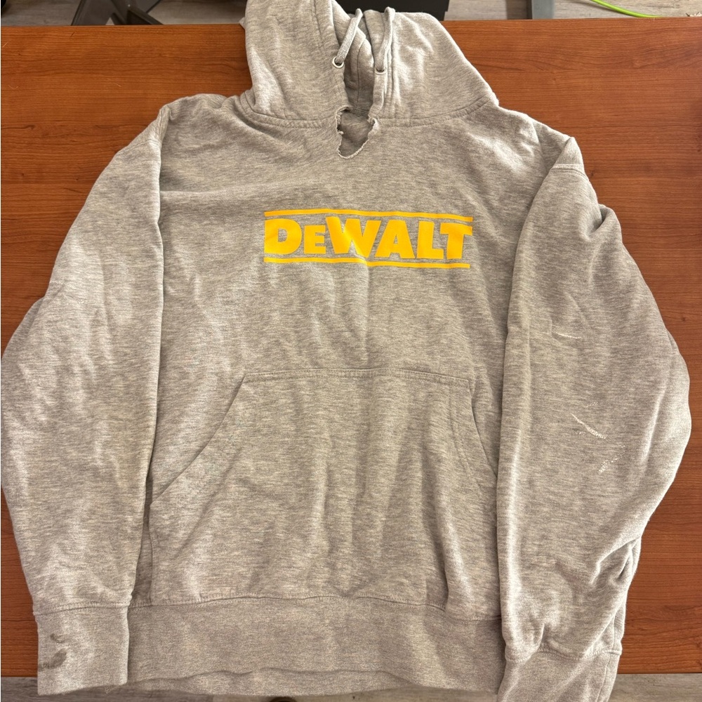 Gray DeWalt Hoodie with Yellow Logo